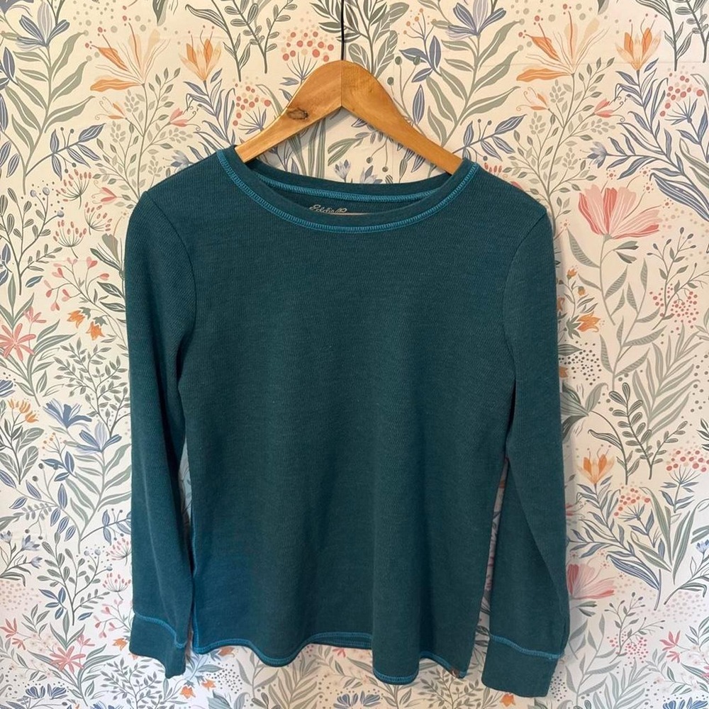 Eddie Bauer Dark Teal Thermal Long Sleeve Top